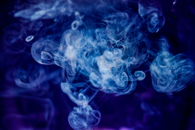 smoke on a blue background